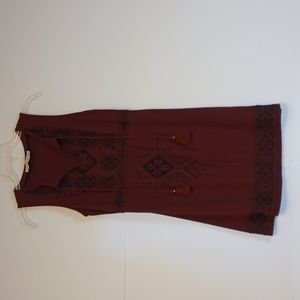 Abercrombie & Fitch Beaded Dress, Sleeveless, Size XS, Maroon